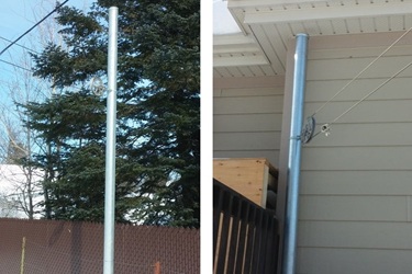 Poteau de corde à linge galvanisé installé à Blainville
